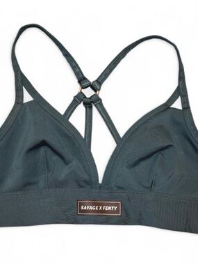 Savage X Fenty Dark Green Strappy Sports Bralette